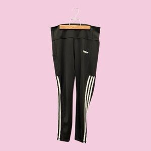 Adidas Black Tights with White Strips